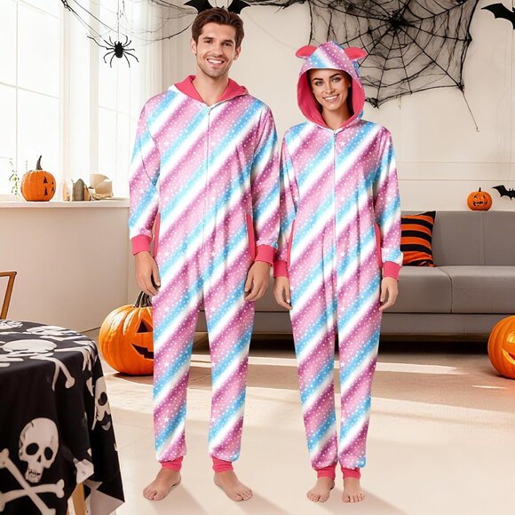 Family Christmas Pajamas Onesie Hooded Sleepwear All Sizes Available - Picture 3 of 4